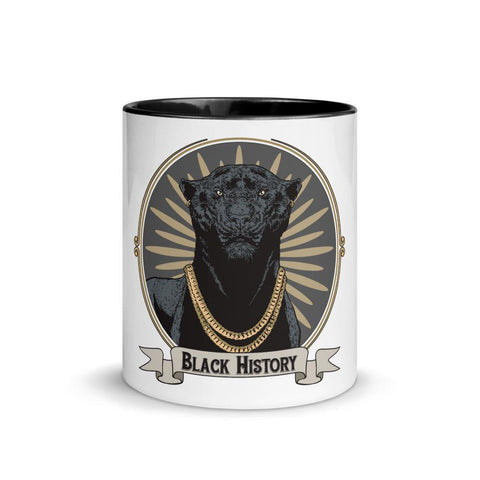 Black History Black Panther CU Mug with Color Inside - Roots of Black