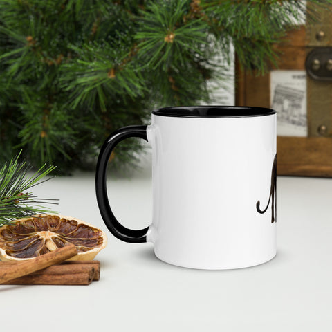 Black Lion Black Mug with Color Inside