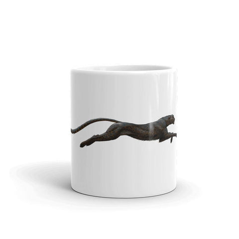 Black Cheetah White glossy mug - Roots of Black