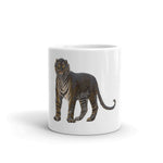 Black Orange Tiger White glossy mug - Roots of Black