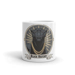 Black History Black Panther CU White glossy mug - Roots of Black