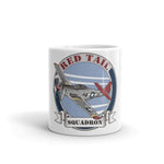 Red Tail Squadron White Glossy Mug - Roots of Black