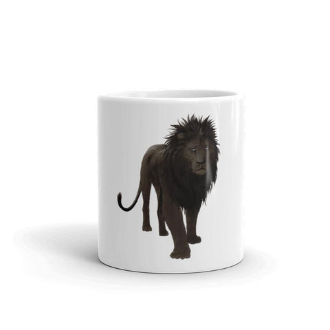 Black Lion White glossy mug - Roots of Black