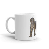 Black Orange Tiger White glossy mug - Roots of Black