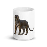 Black Orange Tiger White glossy mug - Roots of Black