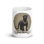 Black History Black Panther White glossy mug - Roots of Black