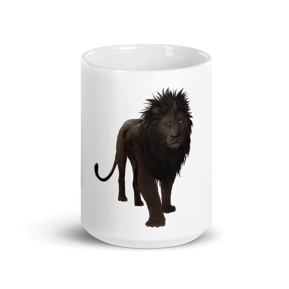 Black Lion White glossy mug – Roots of Black