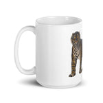 Black Orange Tiger White glossy mug - Roots of Black